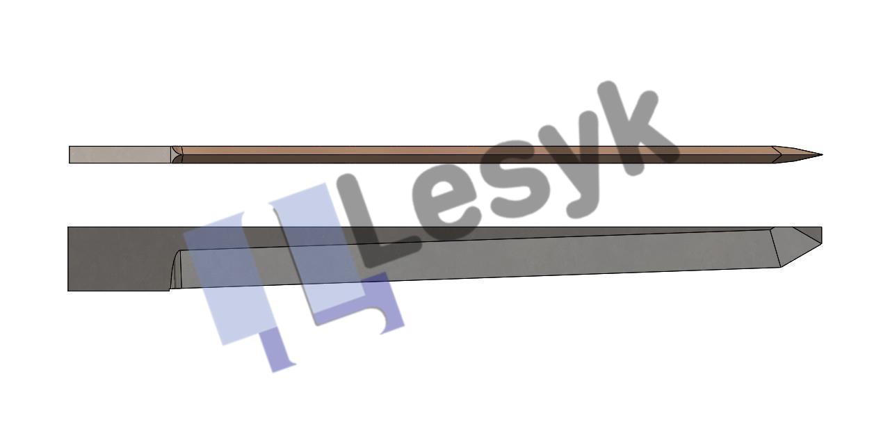 Нож Lesyk HSS knife blade Z 64 №26.62.022 (толщ.ножа 0.6 мм, толщ. материала 57 мм) для планшетных плоттеров Zund и пр.