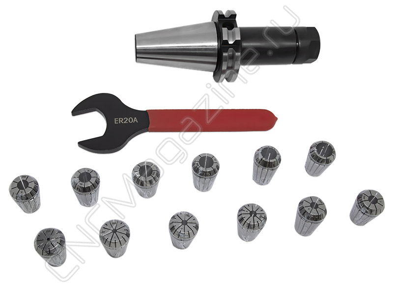 SK40-ER20-100 12PCS Патрон с набором цанг 12 шт (d2-13 мм)