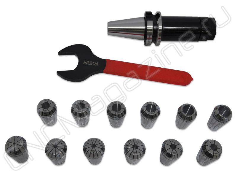 BT30-ER20-100 12PCS Патрон с набором цанг 12 шт (d2-13 мм)