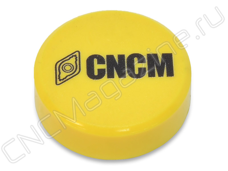 Магнит для станка и доски, d 30 мм, желтый, CNCM, 1 шт.