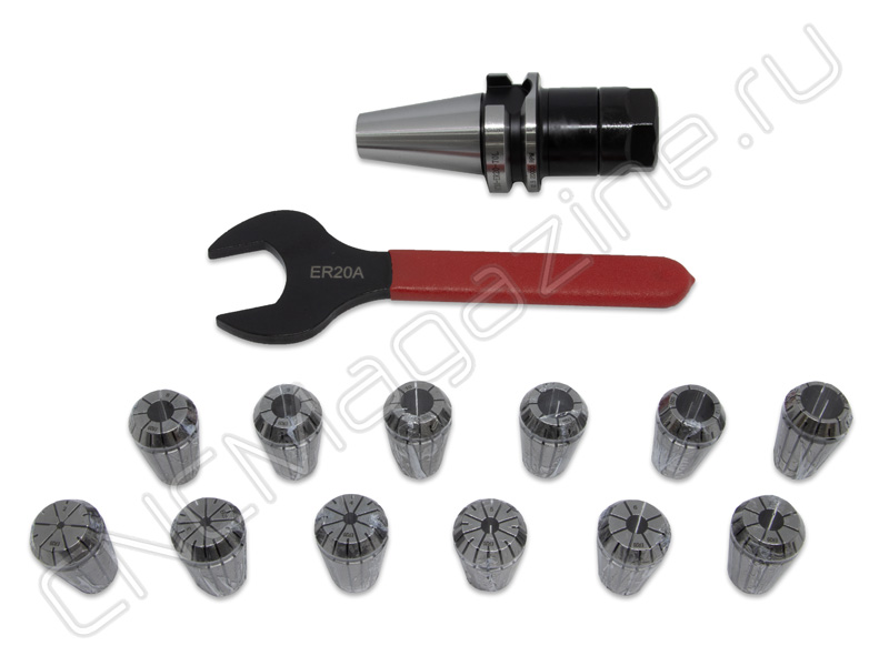 BT30-ER20-70 12PCS Патрон с набором цанг 12 шт (d2-13 мм)