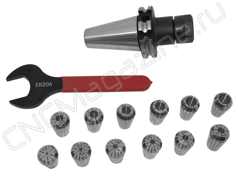 SK40-ER20-70 12PCS Патрон с набором цанг 12 шт (d2-13 мм)