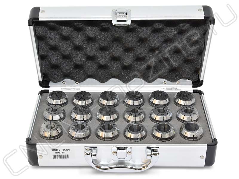 ER32G-18 шт Набор цанг с четырехгранником, DIN371, 0.008