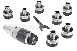 BT40-GT12-110L-7 pcs М3-М12 Быстросменный резьбонарезной патрон MAS 403 с компенсацией по длине (набор)