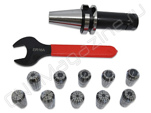 BT30-ER16-100 10PCS Патрон с набором цанг 10 шт (d1-10 мм)