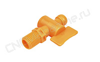 Вентиль запорный резьбовой для подачи СОЖ 1/4" - G1/4 (2206) оранжевый